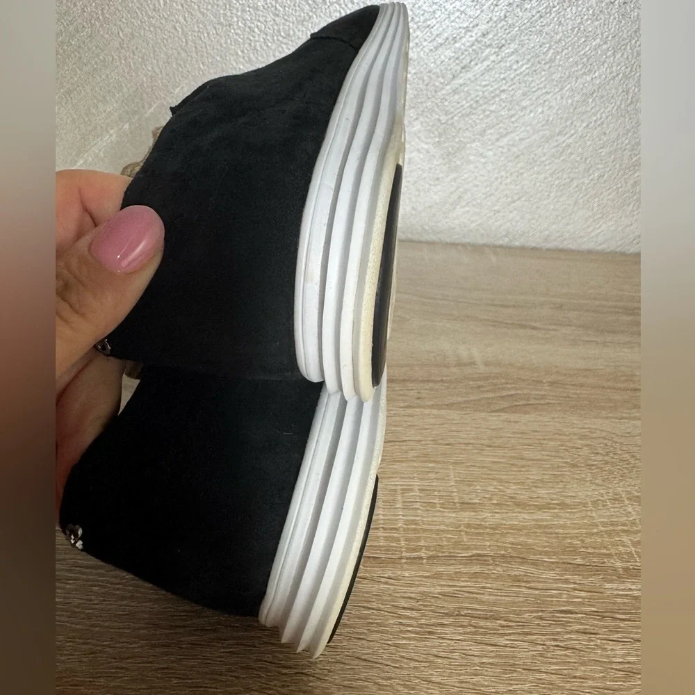 Cole Haan Ella Grand OX ll Black Suede Women 9B Sneakers